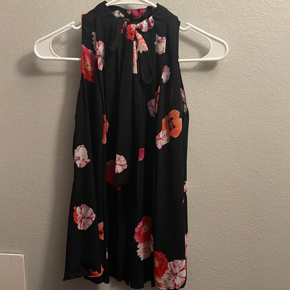 Floral Black Blouse